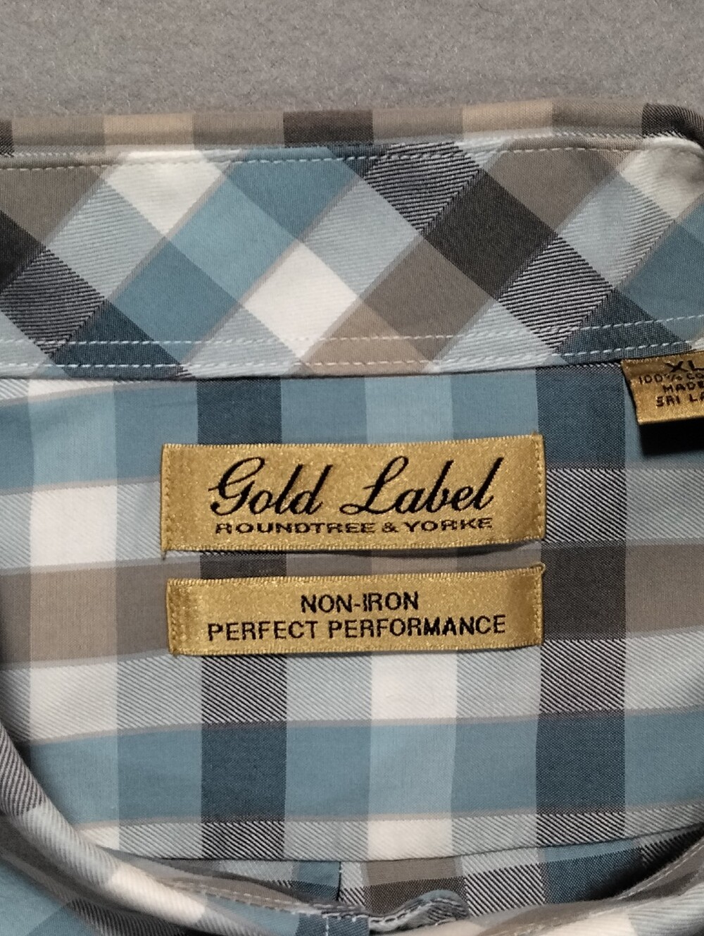 Roundtree & Yorke Button Up Men's XL Short Sleeve Gold Label Non Iron Polo Shirt - Picture 2 of 6